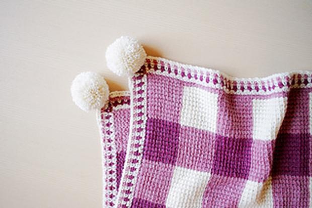 Pink best sale gingham blanket