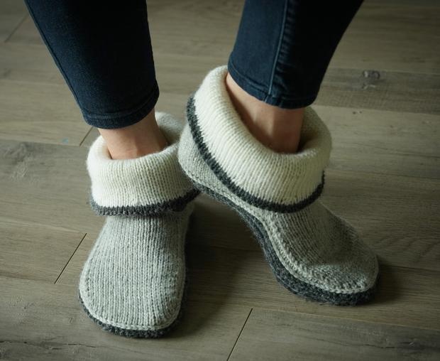 Jacquard Knit Grip Slippers