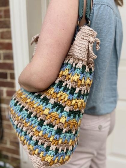PDF CROCHET PATTERN Market Bag Beach Bag/Tote Bag Pattern/Sport Fine  Yarn/Instant Download/Crochet Purse Summer Beach Bag