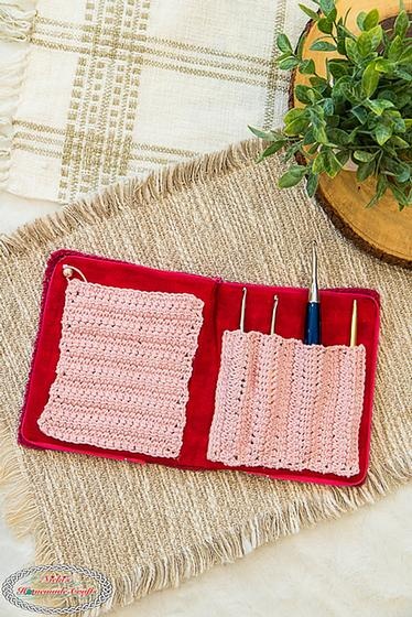 Damero Crochet Hook Case Organizer ZIPPER Bag With Web