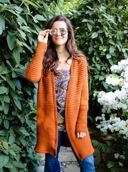 Burnt orange sweater clearance cardigan