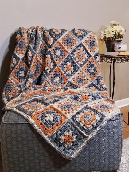 Bobby Granny Square Blanket Crochet Pattern