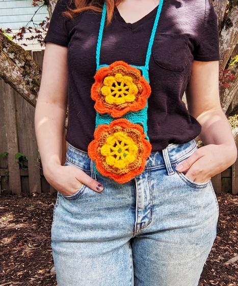 Crochet Flower Motif Tote Bag