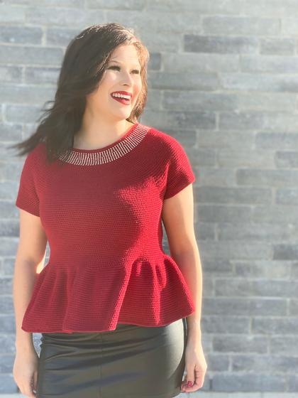 Beaded sales peplum top