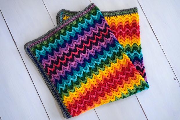 Colorful Crochet book review with Cobblestone Blanket pattern