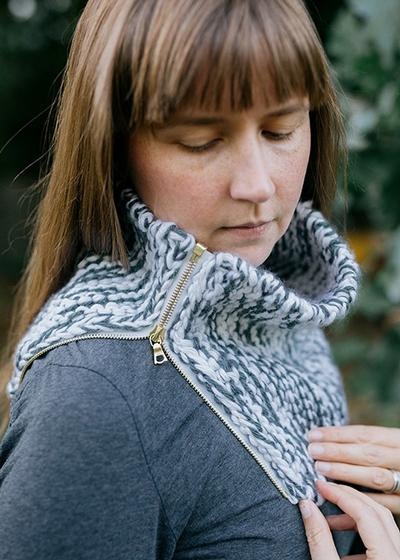 Zippered Cowl - knitting pattern