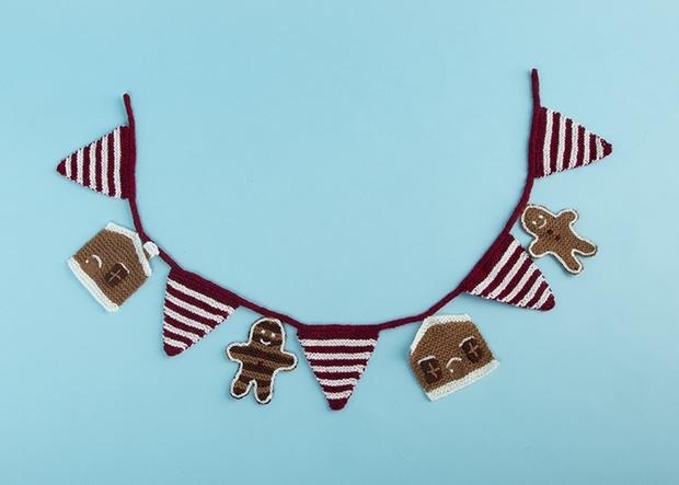 Gingerbread Bunting - knitting pattern