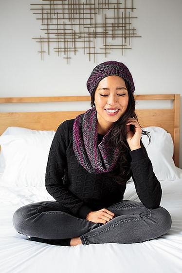 Dashes Toque & Cowl - knitting pattern