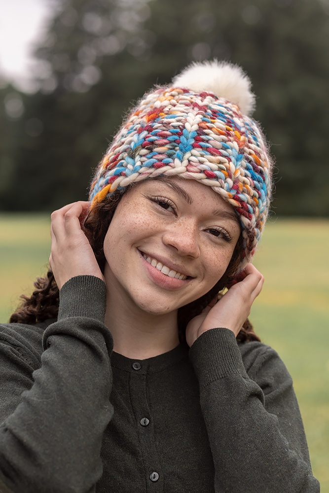 Extra Bold Coffee Bean Beanie - knitting pattern