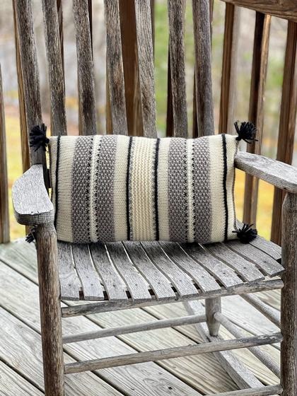 Modern Boho Textured Lumbar Pillow - knitting pattern