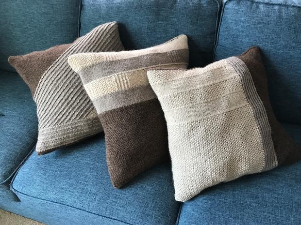 Cedar Shake Cushion Covers - knitting pattern