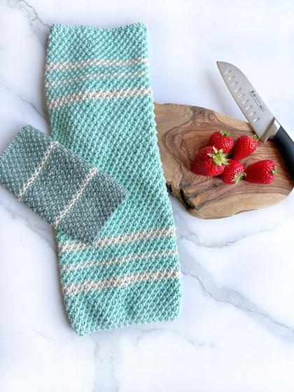 Inlet Towel and Dishcloth - knitting pattern