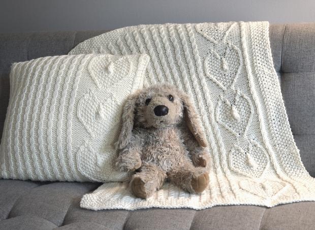 Wrapped in Love, Baby Blanket and Coordinating Nursing Chair Cushion - knitting pattern