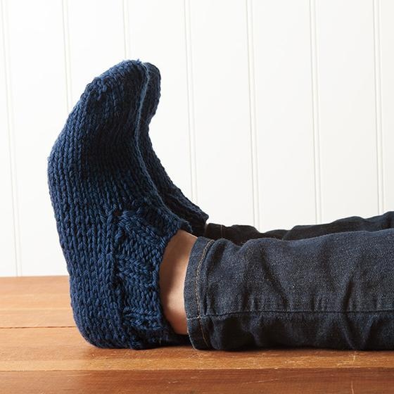 Rib Cuff Super Chunky Slipper Boots - Knitting