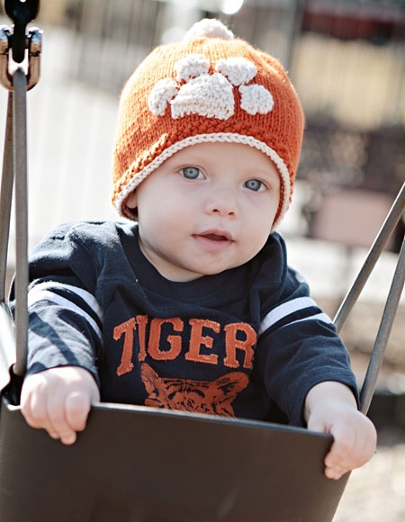 Tiger Stamped Hat - knitting pattern