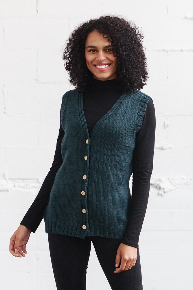 Basic Button Vest | KnitPicks.com