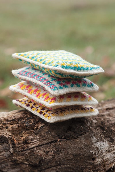 Fun with Fair Isle Lavender Sachets - knitting pattern