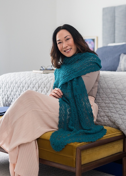 Ocean Mist Stole - knitting pattern