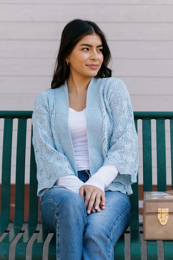 Blue hot sale lace cardigan