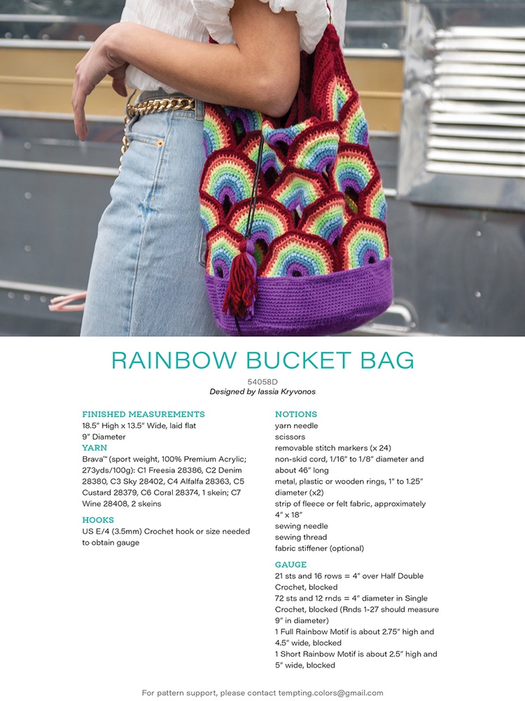 multicolor bucket bag