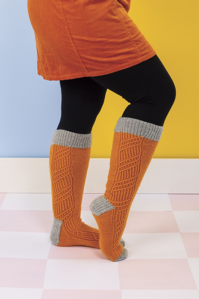 Crosswalk Boot Socks - knitting pattern