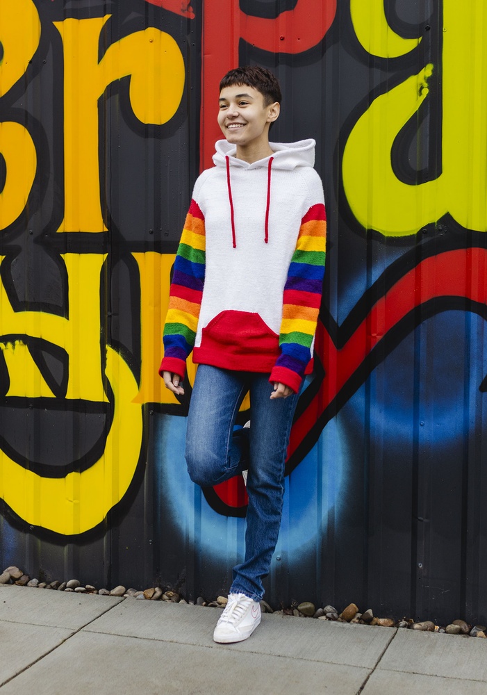 Rainbow hoodie on sale