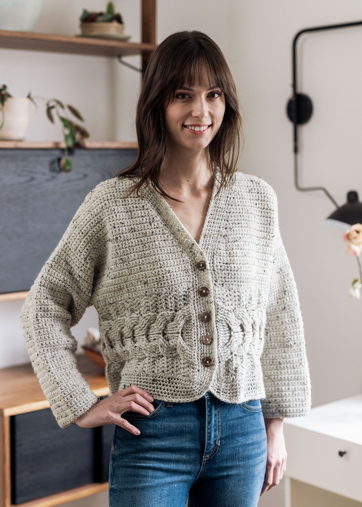 Wool hot sale cable cardigan