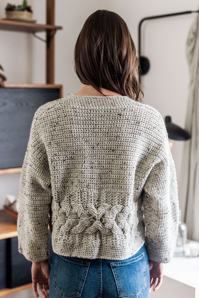 Crochet cable cardigan on sale pattern