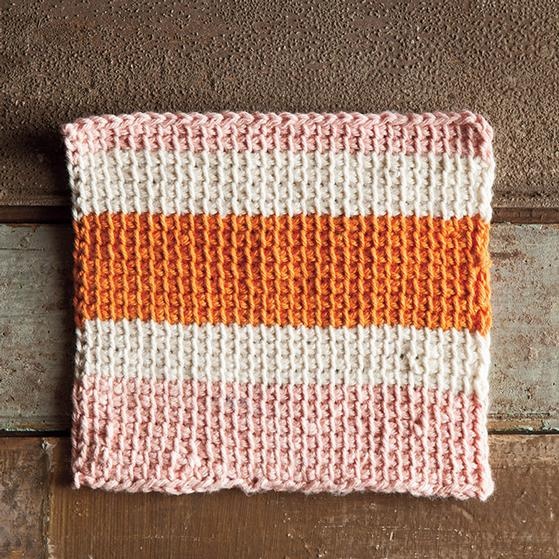 Sherbet Tunisian Crochet Dishcloth - knitting pattern