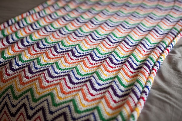 Rainbow ripple crochet blanket free pattern hot sale