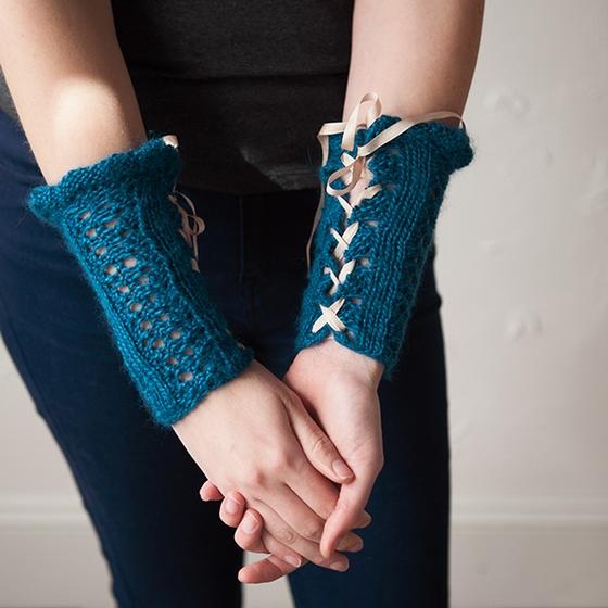 Elegant Frills Wristlet - knitting pattern