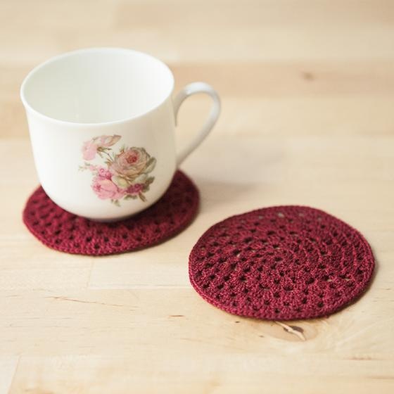 Granny Circle Crochet Coasters - knitting pattern