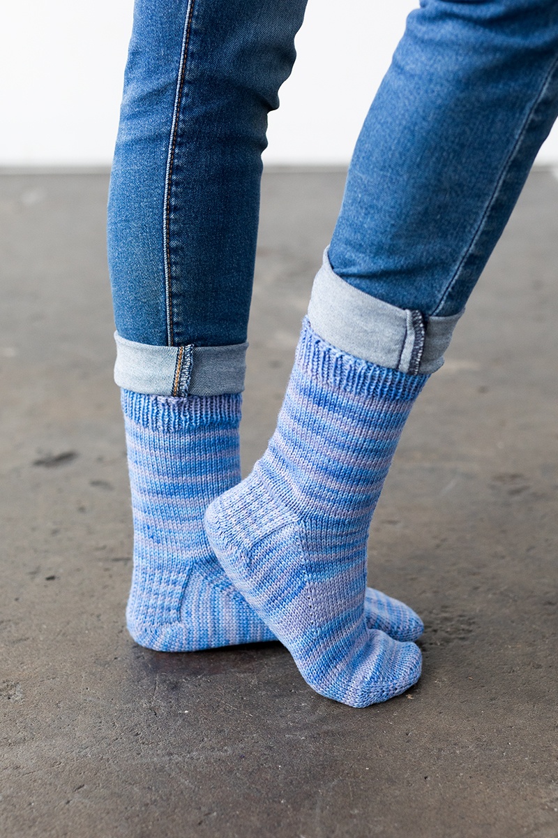 Hand knitted Socks Size 6-7 Socks Multi Colors of Blue