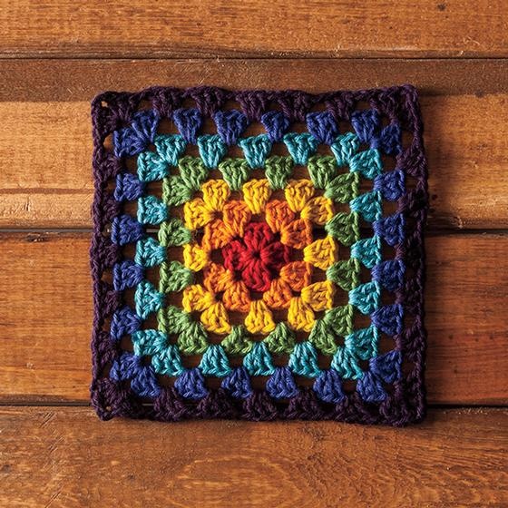 Granny's Rainbow Dishcloth - knitting pattern