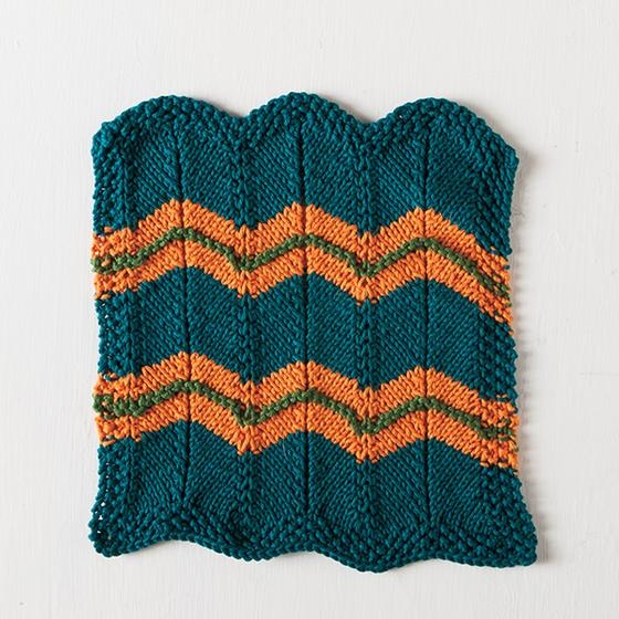 Chevron Stripes Dishcloth - knitting pattern