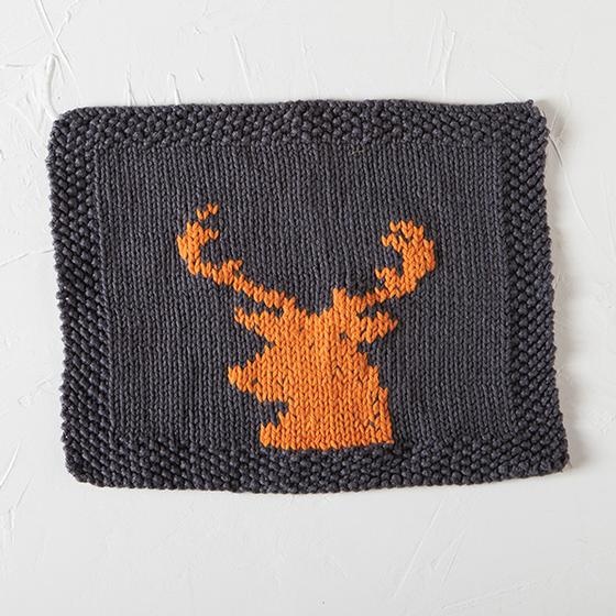 Deer Season Dishcloth - knitting pattern