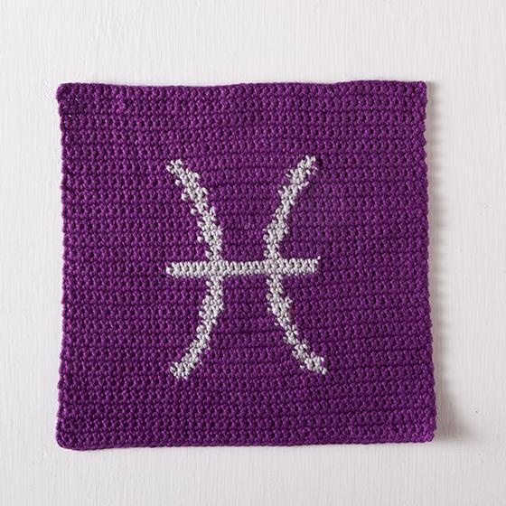 Zodiac Crochet Dishcloth Series - Pisces - knitting pattern