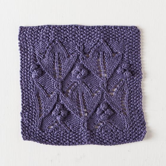 Plum Lotus Dishcloth - knitting pattern