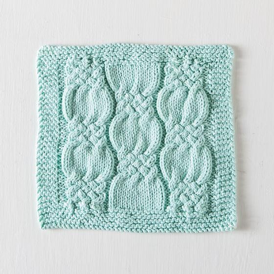 Knotted Cables Washcloth - knitting pattern