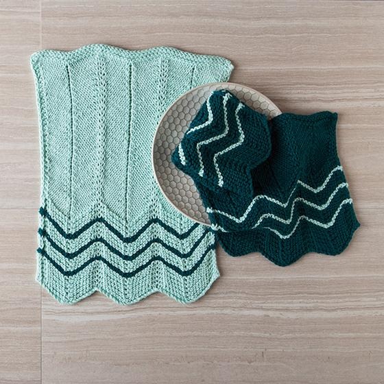 Chevron Dishtowel & Dishcloth - knitting pattern