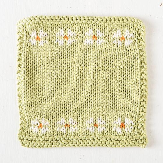 Daisies Dishcloth - knitting pattern