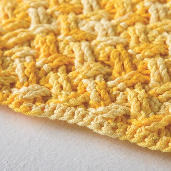 CROCHET PATTERN Diamond Cable Dishcloth 