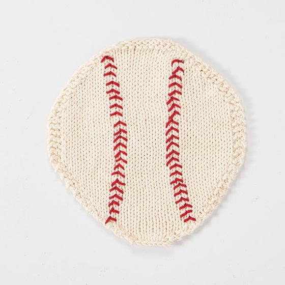 Baseball Washcloth - knitting pattern