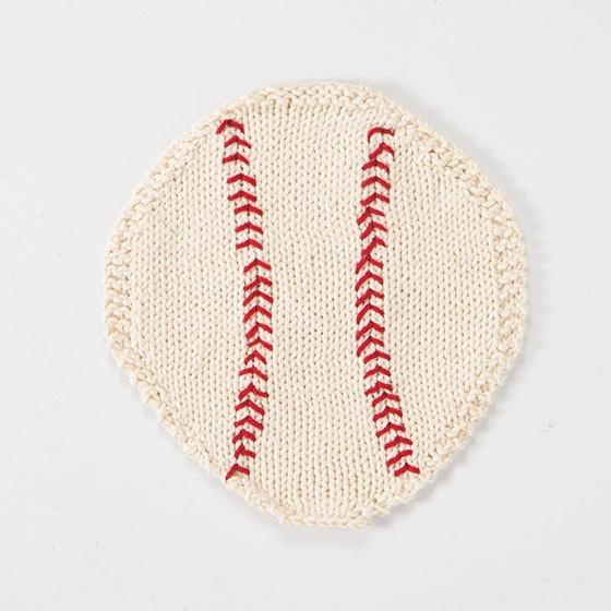 Baseball Washcloth - knitting pattern