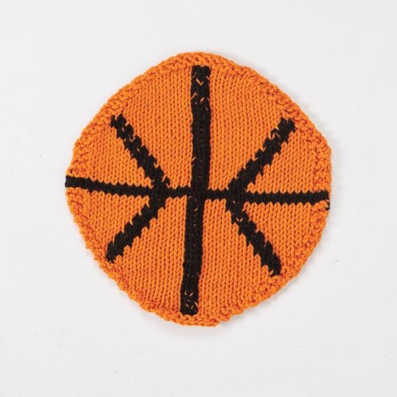 Basketball Washcloth - knitting pattern