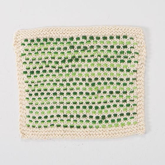 Woven Polka Dots Dishcloth - knitting pattern