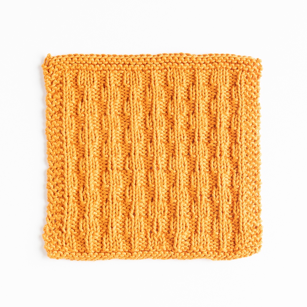 Beaded Ribs Dishcloth - knitting pattern