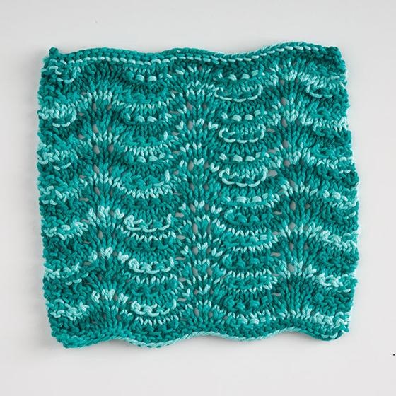 Ridged Feather Dishcloth - knitting pattern