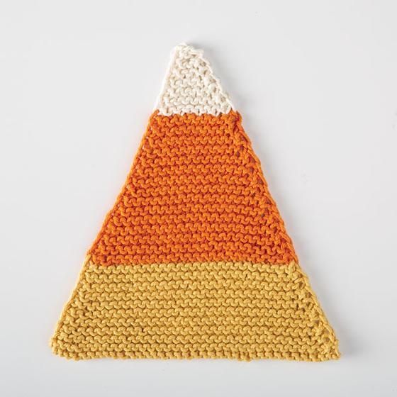 Candy Corn Dishcloth - knitting pattern