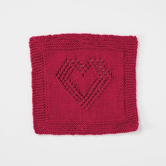 Lace Heart Dishcloth - knitting pattern